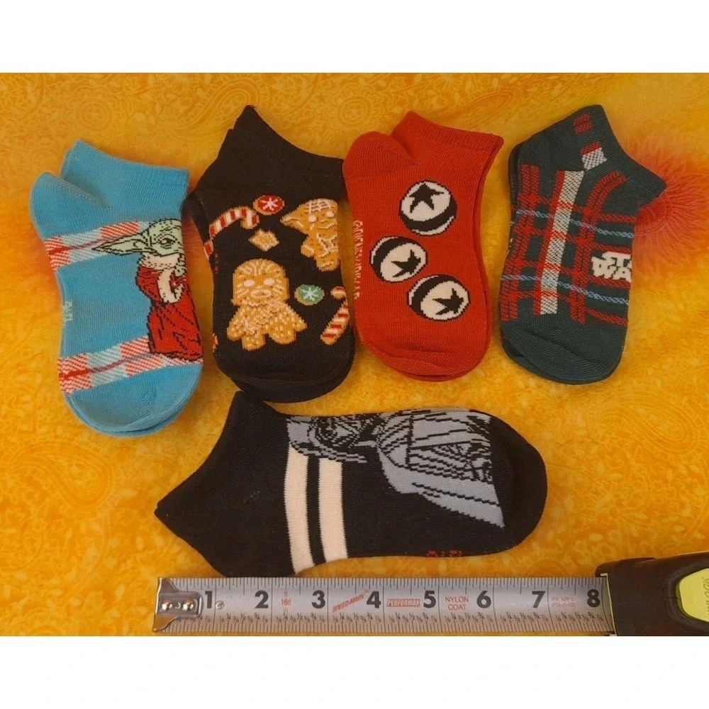 5 Pairs Star Wars‎ Yoda Darth Vader No Show Socks Boys Size 4-10